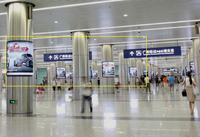 廣州火車東站進(jìn)出站廣廳包柱燈箱廣告